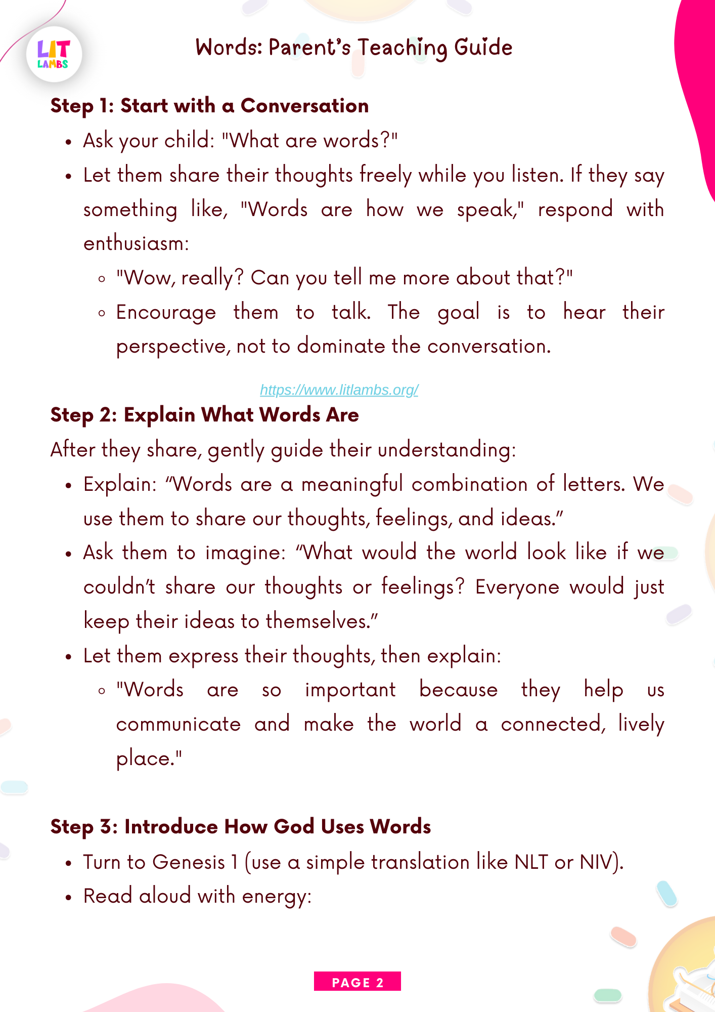 Teaching Guide on Words